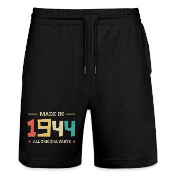 Legendary Since 1944 Original 1944 - Stanley/Stella Trainer Unisex Organic Jogging Shorts - black - Front - Nik (191cm) & Marisol (170cm)