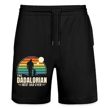 Sunset - The Dadalorian Mando - Meilleur Papa - Short de jogging bio TRAINER Stanley/Stella unisexe - noir - Devant - Nik (191cm) & Marisol (170cm)