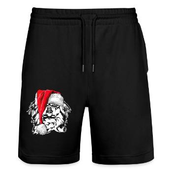 Père Noël pékinois chiens chien Wilsigns - Short de jogging bio TRAINER Stanley/Stella unisexe - noir - Devant - Nik (191cm) & Marisol (170cm)