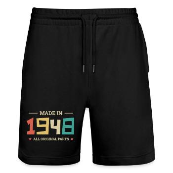 Legendary Since 1948 Original 1948 - Stanley/Stella Trainer Unisex Organic Jogging Shorts - black - Front - Nik (191cm) & Marisol (170cm)