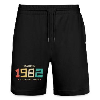 Legendär seit 1982 Original 1982 - Stanley/Stella Unisex Bio Joggingshorts Trainer  - Schwarz - Vorne - Nik (191cm) & Marisol (170cm)