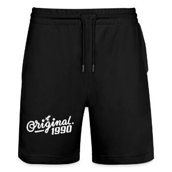 Cadeau d’anniversaire original des années 1990 - Vintage des années 1990 - Short de jogging bio TRAINER Stanley/Stella unisexe - noir - Devant - Nik (191cm) & Marisol (170cm)