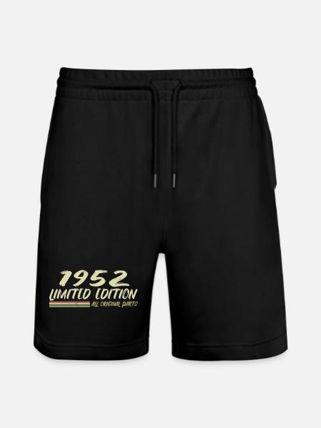 1952 Birthday Gift Idea 1952 - Stanley/Stella Trainer Unisex Organic Jogging Shorts - black