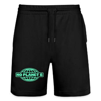 NO PLANET B - Stanley/Stella Unisex Bio Joggingshorts Trainer  - Schwarz - Vorne - Nik (191cm) & Marisol (170cm)
