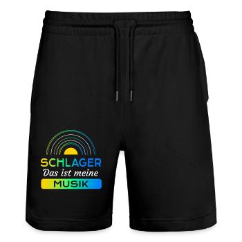 Schlager - Das ist meine Musik - Stanley/Stella Unisex Bio Joggingshorts Trainer  - Schwarz - Vorne - Nik (191cm) & Marisol (170cm)