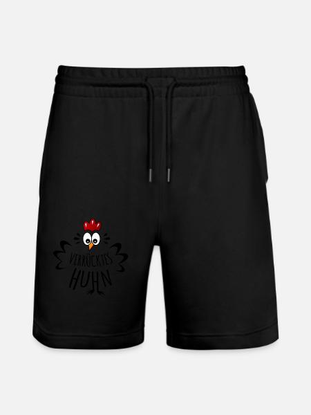 Crazy Chicken - Stanley/Stella Trainer Unisex Organic Jogging Shorts - black