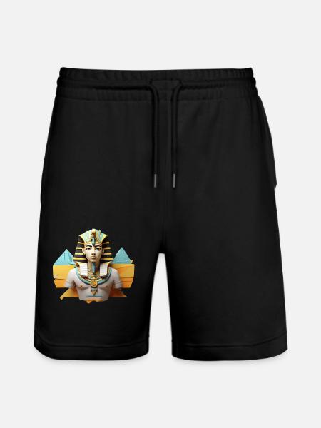 Pharaonisches Design - Stanley/Stella Unisex Bio Joggingshorts Trainer - Schwarz
