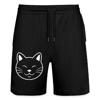 Chat Chats Chat Dame Chat Amoureux Chat Visage - Short de jogging bio TRAINER Stanley/Stella unisexe - noir - Devant - Nik (191cm) & Marisol (170cm)