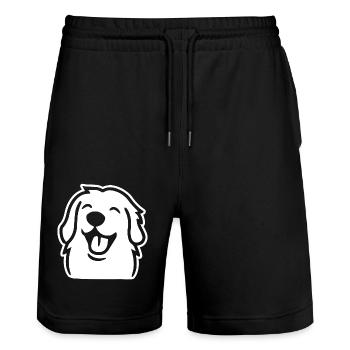 Golden Retriever Hund Hunde - Stanley/Stella Unisex Bio Joggingshorts Trainer  - Schwarz - Vorne - Nik (191cm) & Marisol (170cm)