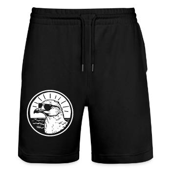 Mouette - Short de jogging bio TRAINER Stanley/Stella unisexe - noir - Devant - Nik (191cm) & Marisol (170cm)