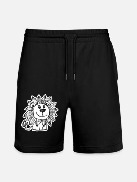 Lion Lion Head - Stanley/Stella Trainer Unisex Organic Jogging Shorts - black