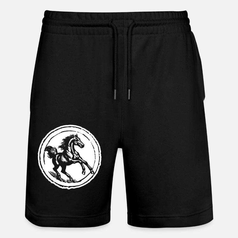 Cheval Chevaux Équitation Cavalier - Short de jogging bio TRAINER Stanley/Stella unisexe - noir