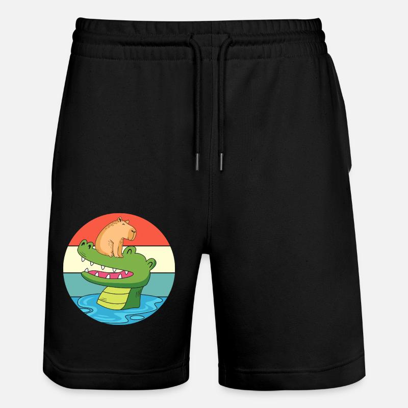 Capybara Capibara - Stanley/Stella Unisex Bio Joggingshorts Trainer  - Schwarz
