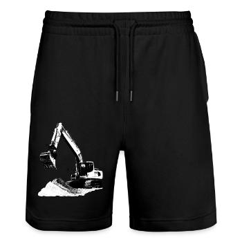 Excavator - Stanley/Stella Unisex Bio Joggingshorts Trainer  - Schwarz - Vorne - Nik (191cm) & Marisol (170cm)