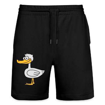 Duck - Stanley/Stella Unisex Bio Joggingshorts Trainer  - Schwarz - Vorne - Nik (191cm) & Marisol (170cm)