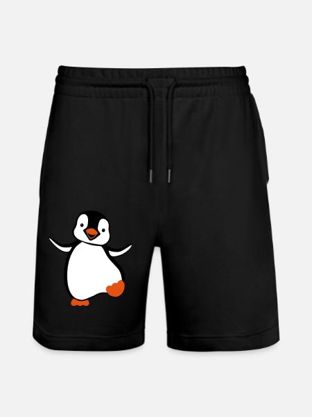 penguin - Stanley/Stella Trainer Unisex Organic Jogging Shorts - black