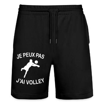 Je Peux Pas J'ai Volley - Short de jogging bio TRAINER Stanley/Stella unisexe - noir - Devant - Nik (191cm) & Marisol (170cm)