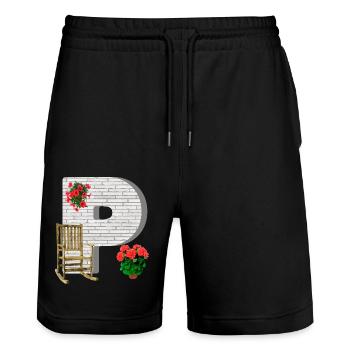 garten p - Stanley/Stella Unisex Bio Joggingshorts Trainer  - Schwarz - Vorne - Nik (191cm) & Marisol (170cm)