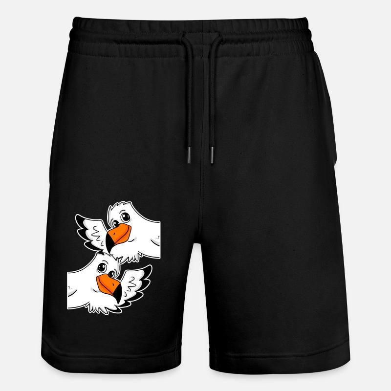 Möwe Möwen - Stanley/Stella Unisex Bio Joggingshorts Trainer  - Schwarz