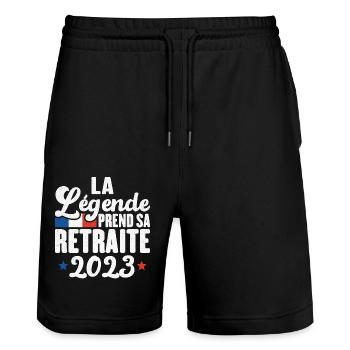 La Légende Prend Sa Retraite 2023 Cadeau - Short de jogging bio TRAINER Stanley/Stella unisexe - noir - Devant - Nik (191cm) & Marisol (170cm)