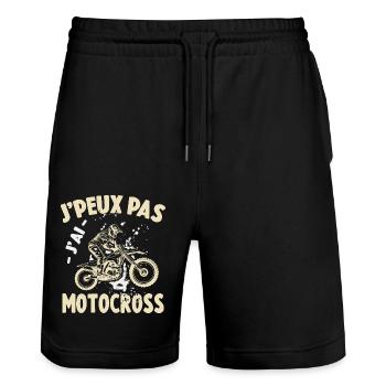 Je Peux Pas J'ai Motocross Motard Cadeau Moto - Short de jogging bio TRAINER Stanley/Stella unisexe - noir - Devant - Nik (191cm) & Marisol (170cm)
