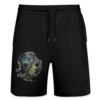 Jazz "so what" - Stanley/Stella Unisex Bio Joggingshorts Trainer  - Schwarz - Vorne - Nik (191cm) & Marisol (170cm)