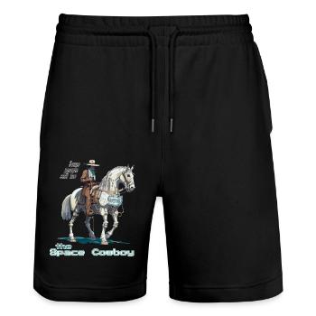 Cowboy de l’espace - Short de jogging bio TRAINER Stanley/Stella unisexe - noir - Devant - Nik (191cm) & Marisol (170cm)