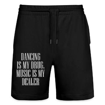 Dancing Dance Music - Stanley/Stella Trainer Unisex Organic Jogging Shorts - black - Front - Nik (191cm) & Marisol (170cm)