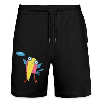 Vogel - Stanley/Stella Unisex Bio Joggingshorts Trainer  - Schwarz - Vorne - Nik (191cm) & Marisol (170cm)