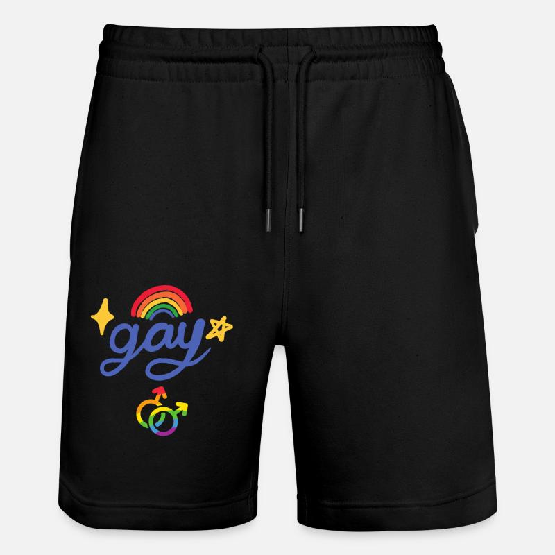 Schwuler Regenbogen - Stanley/Stella Unisex Bio Joggingshorts Trainer  - Schwarz
