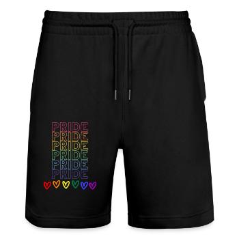 Stolz Stolz Stolz - Stanley/Stella Unisex Bio Joggingshorts Trainer  - Schwarz - Vorne - Nik (191cm) & Marisol (170cm)