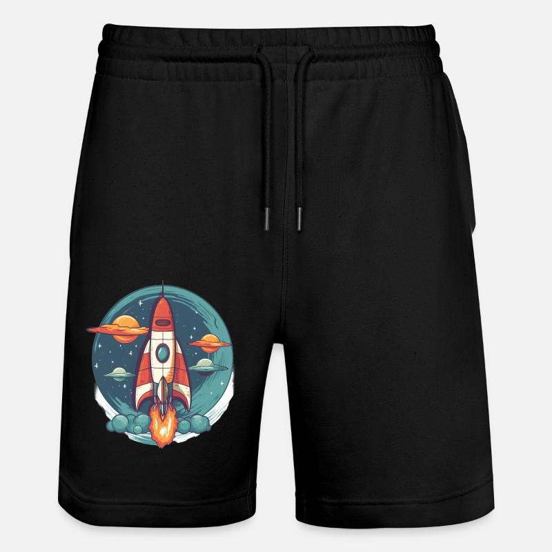 Whimsy Rocket: Galaktisches Abenteuer! - Stanley/Stella Unisex Bio Joggingshorts Trainer  - Schwarz