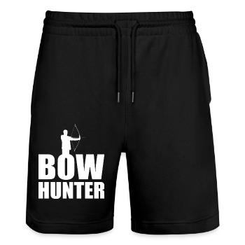 Archery Hunting Hunters Shooting Club - Stanley/Stella Trainer Unisex Organic Jogging Shorts - black - Front - Nik (191cm) & Marisol (170cm)