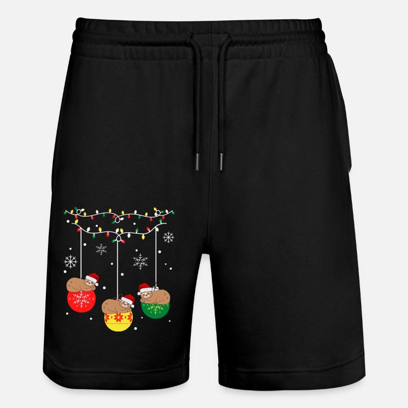 Weihnachtsfaultier - Stanley/Stella Unisex Bio Joggingshorts Trainer  - Schwarz