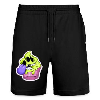 Muffinman - Stanley/Stella Unisex Bio Joggingshorts Trainer  - Schwarz - Vorne - Nik (191cm) & Marisol (170cm)