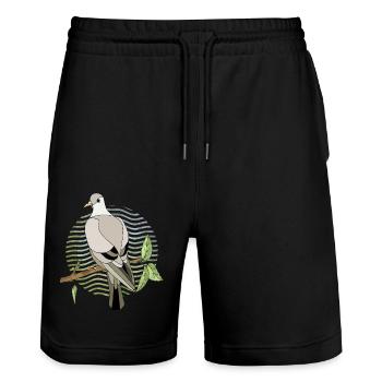 Oiseau - Short de jogging bio TRAINER Stanley/Stella unisexe - noir - Devant - Nik (191cm) & Marisol (170cm)
