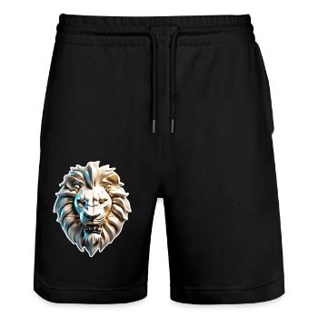 tete de lion - Short de jogging bio TRAINER Stanley/Stella unisexe - noir - Devant - Nik (191cm) & Marisol (170cm)