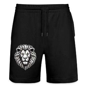 tete de lion - Short de jogging bio TRAINER Stanley/Stella unisexe - noir - Devant - Nik (191cm) & Marisol (170cm)