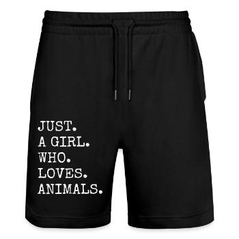 gift idea plant present cool fun sayings - Stanley/Stella Unisex Bio Joggingshorts Trainer  - Schwarz - Vorne - Nik (191cm) & Marisol (170cm)