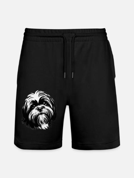 Dog Face Loyal Friend - Stanley/Stella Trainer Unisex Organic Jogging Shorts - black