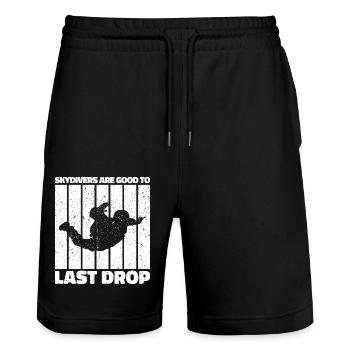 Lustiges Fallschirmspringer-Zitat: Perfektes Geschenk! - Stanley/Stella Unisex Bio Joggingshorts Trainer  - Schwarz - Vorne - Nik (191cm) & Marisol (170cm)