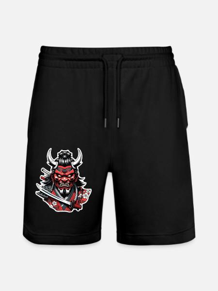 Samurai-Krieger - Japan - Dämon - Stanley/Stella Unisex Bio Joggingshorts Trainer - Schwarz