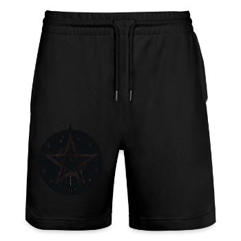 Magic pentagram with stars and moon - Stanley/Stella Trainer Unisex Organic Jogging Shorts - black - Front - Nik (191cm) & Marisol (170cm)