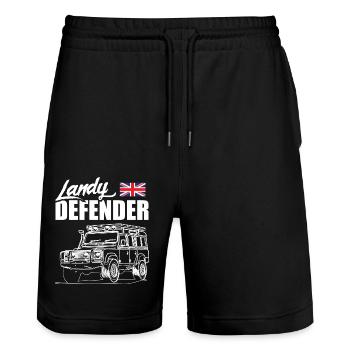 Landy Defender - Stanley/Stella Unisex Bio Joggingshorts Trainer  - Schwarz - Vorne - Nik (191cm) & Marisol (170cm)