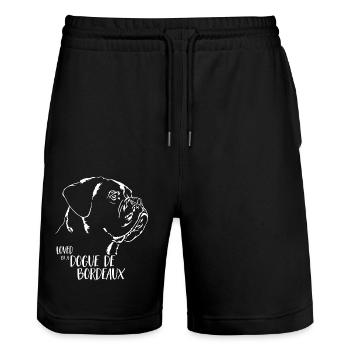 Aimé par un chien Dogue de Bordeaux Dire Wilsigns - Short de jogging bio TRAINER Stanley/Stella unisexe - noir - Devant - Nik (191cm) & Marisol (170cm)