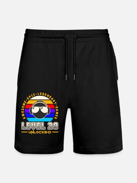 Level 29 - Stanley/Stella Trainer Unisex Organic Jogging Shorts - black
