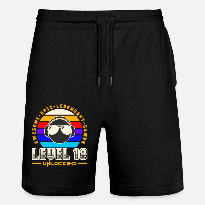 Level 18 - Short de jogging bio TRAINER Stanley/Stella unisexe - noir