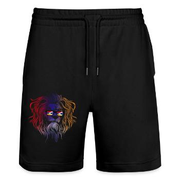 Bergkarabach - Stanley/Stella Unisex Bio Joggingshorts Trainer  - Schwarz - Vorne - Nik (191cm) & Marisol (170cm)