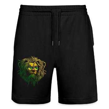 Französisch-Guayana - Stanley/Stella Unisex Bio Joggingshorts Trainer  - Schwarz - Vorne - Nik (191cm) & Marisol (170cm)