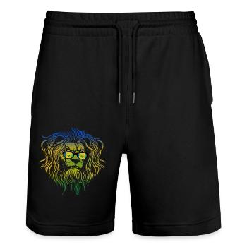 Saint Vincent and the Grenadines - Stanley/Stella Trainer Unisex Organic Jogging Shorts - black - Front - Nik (191cm) & Marisol (170cm)